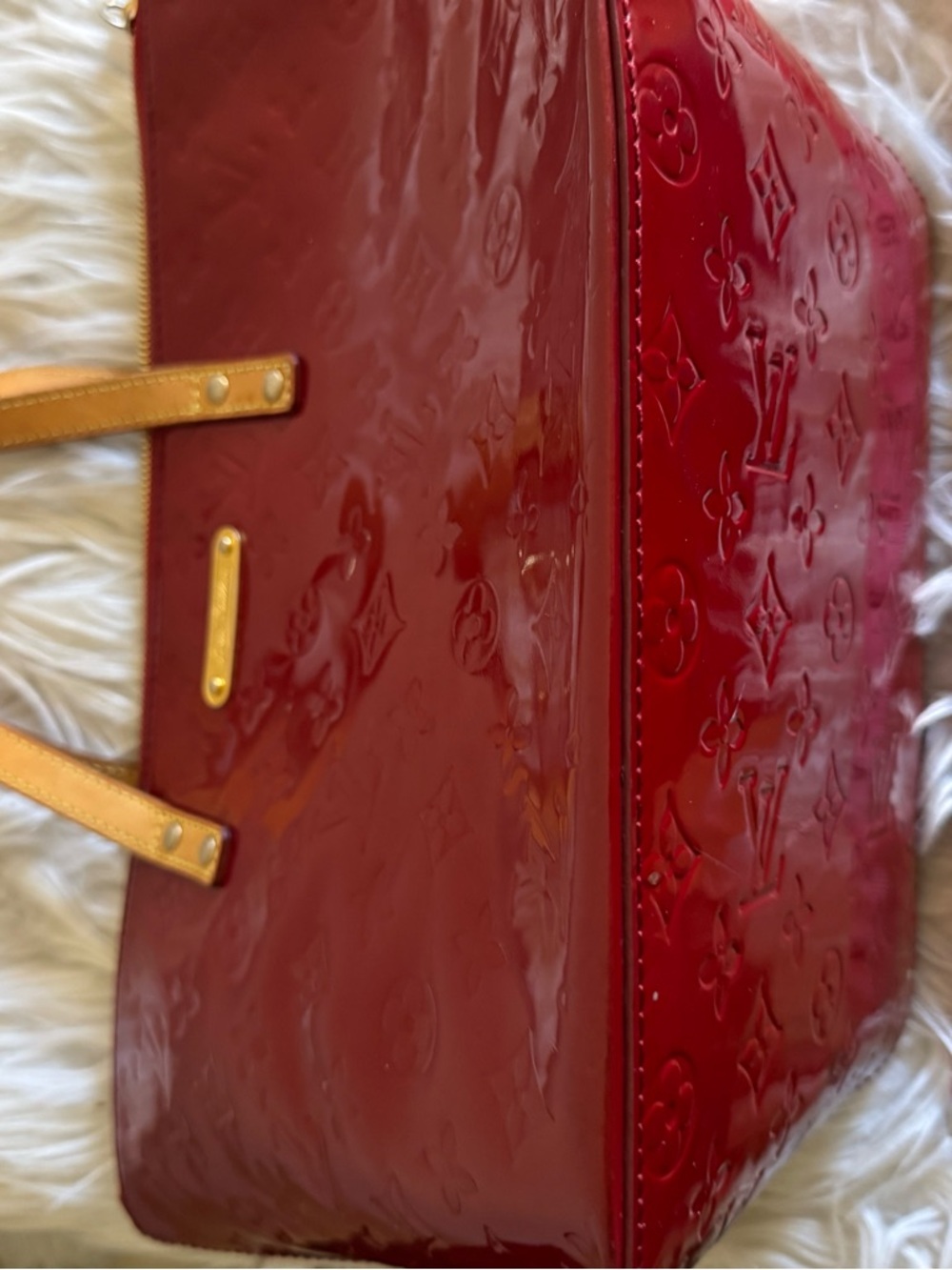 Louis Vuitton Red Vernis Bag - Picture 11 of 11